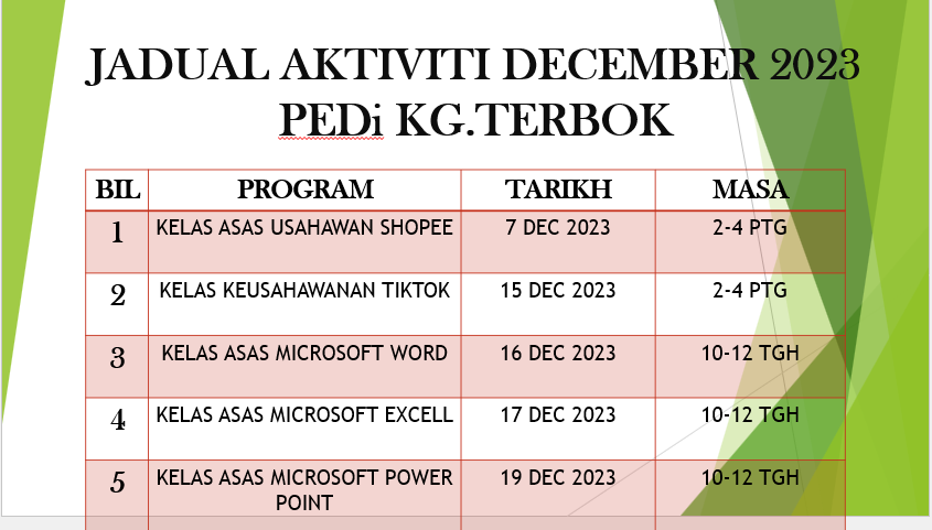 JADUAL AKTIVITI DEC 2023