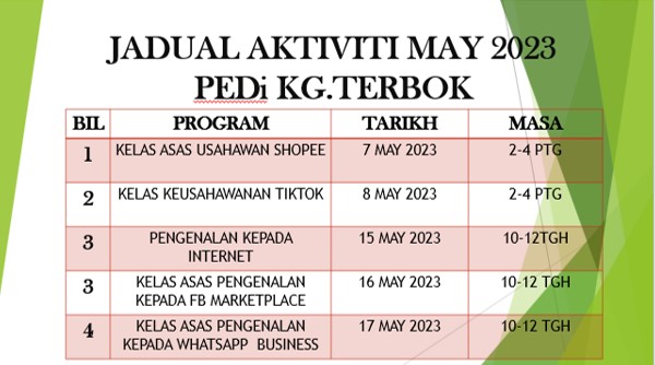 Jadual Aktivit May 2023