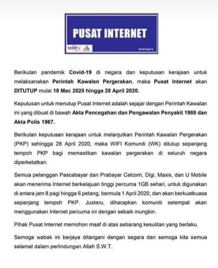 penutupan hingga 28 april 2020